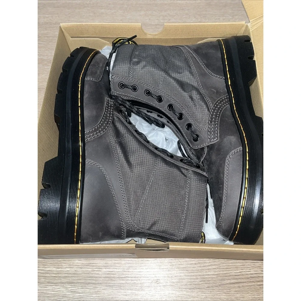 Dr Marten Combs Leather Jungle Zip Casual Combat Boots Gunmetal Men 11 Woman 12